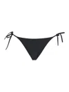 Eres Exquise Black Bikini Bottoms With Beaded Embellishments And Adjustable Tie Closure In Tech Fabric St In Black