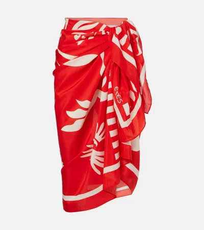 Eres Mandara Cotton And Silk Beach Cover-up In Orange