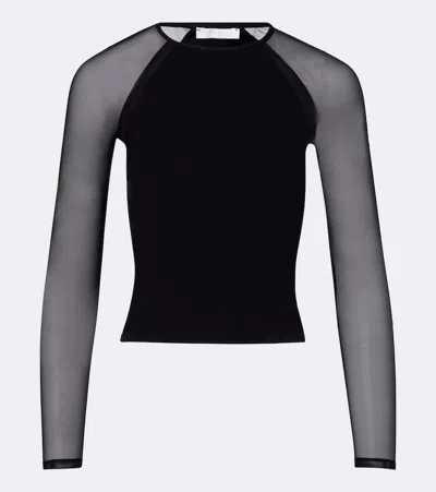 Eres Marita Tulle-trimmed T-shirt In Black