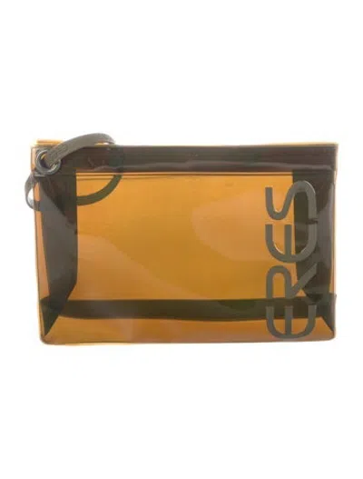 Pre-owned Eres Medium Clear Cosmetic Bag In Green