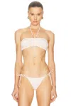 Eres Melia Gathered Bandeau Bikini Top In White