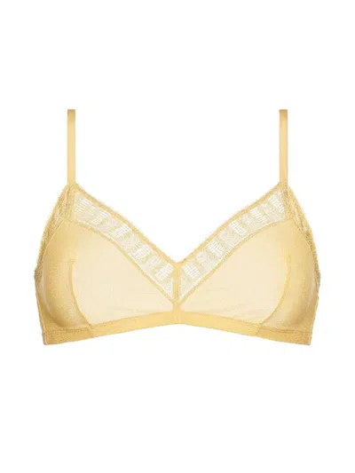 Eres Mémoire Lace Triangle Bra In Yellow