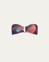 Eres Meridien Bandeau Bikini Top In Imprime Boreale