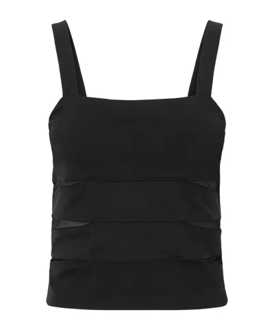 Eres Morgan Mesh-paneled Stretch-jersey Tank In Black