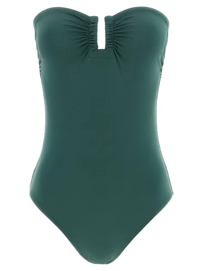 Eres Metal U-detail Bandeau One-piece Swimsuit In Green