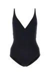 Eres Lagon Black Swimsuit With V Neck And Front Tie Closure In Tech Fabric Stretch Woman