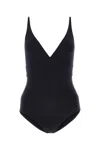 Eres Lagon Black Swimsuit With V Neck And Front Tie Closure In Tech Fabric Stretch Woman In Ultra