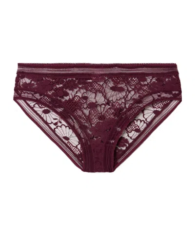 Eres Miellée Leavers Lace Briefs In Burgundy