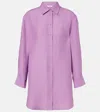 Eres Mignonette Button-down Linen Shirt In Purple