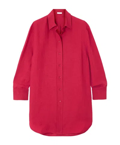 Eres Mignonette Long-sleeve Button-down Shirt In Red