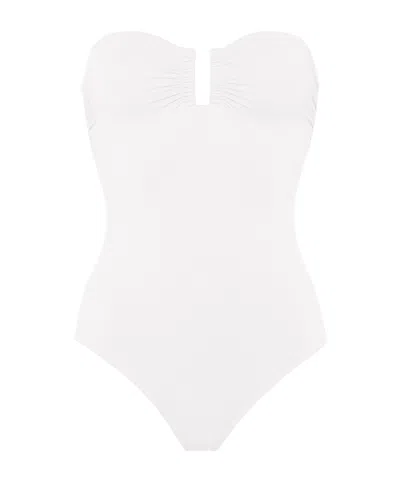 Eres Minimalist Onepiece Swimsuit In White