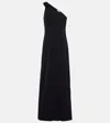 Eres Miss Bow-detail One-shoulder Maxi Dress In Black