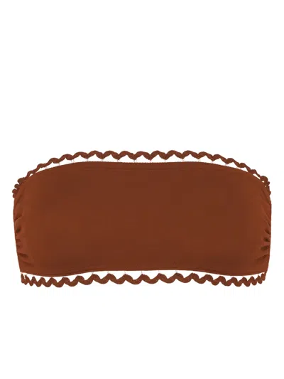 Eres Mix Bandeau Bikini Top In Brown