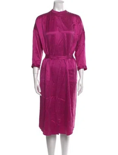 Pre-owned Eres Mock Neck Midi Length Dress In Purple