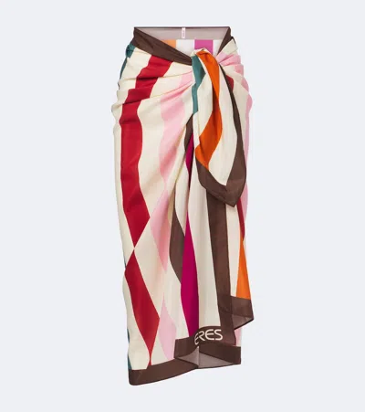 Eres Modernity Cotton And Silk Beach Cover-up In Multi