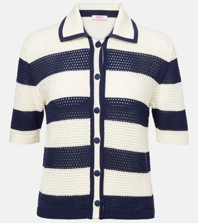 ERES MOUETTE STRIPED KNITTED COTTON-BLEND TOP