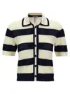 Eres Bayadere Mouette Striped Open-knit Cotton-blend Polo Shirt In Multicolor