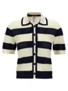 Eres Bayadere Mouette Striped Open-knit Cotton-blend Polo Shirt In Multicolor