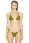 Eres Les Essentiels Mouna Triangle Bikini Top In Green