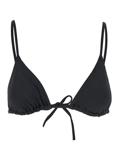 Eres Mouna Black Bikini Top With Triangular Cup And Rear Tie Closure In Tech Fabric Stretch Woman