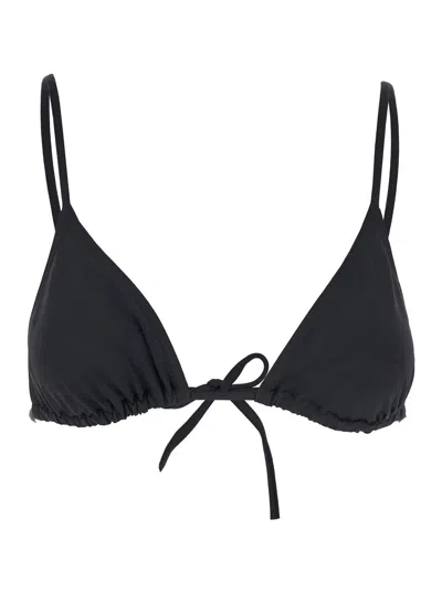 ERES ERES 'MOUNA' BLACK BIKINI TOP WITH TRIANGULAR CUP AND REAR TIE CLOSURE IN TECH FABRIC STRETCH WOMAN