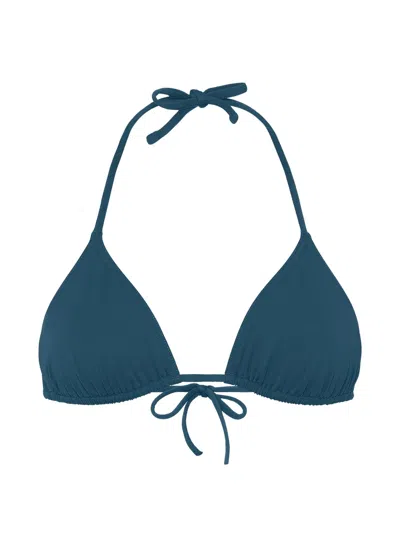 Eres Mouna Triangle Bikini Top In Blue