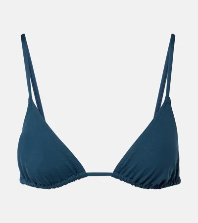 Eres Mouna Triangle Bikini Top In Blue