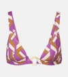 Eres Must Embellished Printed Triangle Bikini Top In Purple