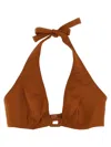 Eres "ship" Halter Neck Bikini Top In Brown