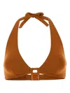 Eres Women Caramel Stretch Nylon Navire Bikini Top In Brown