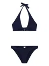 Eres Nautical Buckle Halter Neck Bikini In Blue