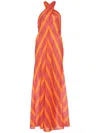 Eres Neree Printed Cotton Voile Maxi Dress In Orange