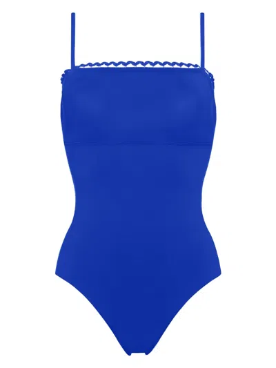 Eres Night Picot-trimmed Swimsuit In Blue
