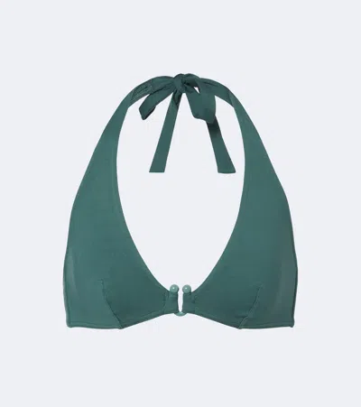 Eres Noctambule Halterneck Bikini Top In Green