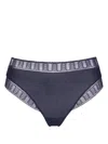 Eres Nuageux Lace-trimmed Thong In Blue