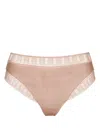 Eres Nuageux Lace-trimmed Thong In Neutrals