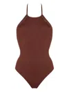 Eres Numéro Halterneck Swimsuit In Animal Print