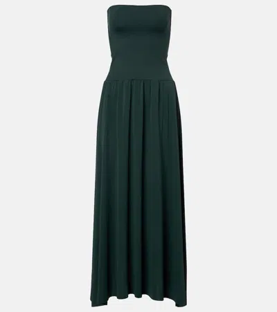Eres Oda Jersey Crepe Maxi Dress In Green