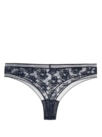 Eres Ode Lace Tanga Briefs In Blue