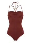 Eres Odyssee Bustier One Piece Tortue In Burgundy