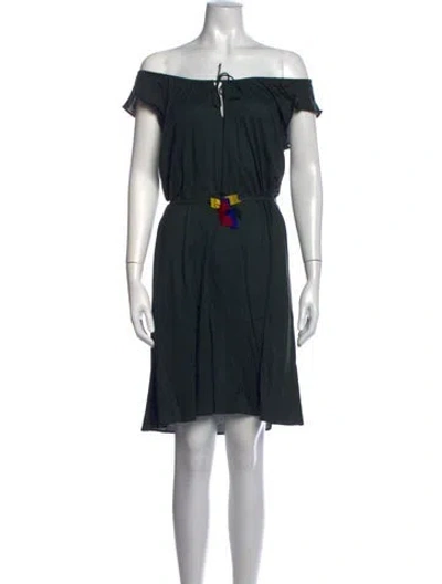 Pre-owned Eres Off-the-shoulder Mini Dress In Black
