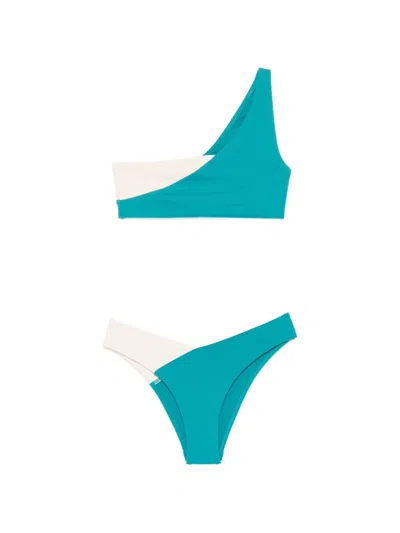 Eres One-shoulder Bicolour Beachwear In Blue