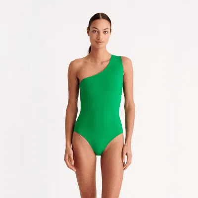 ERES ONE SHOULDER ONE PIECE KELLY GREEN
