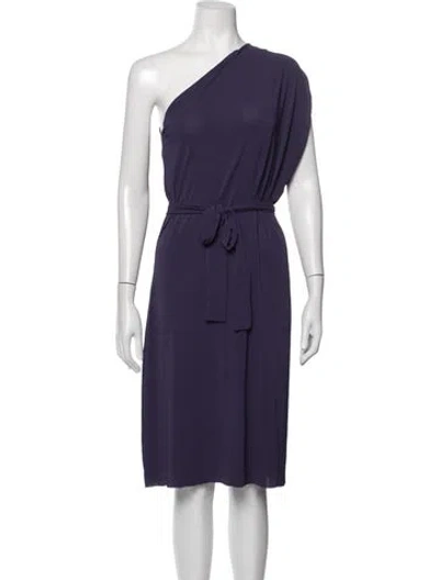 Pre-owned Eres One-shoulder Knee-length Dress In Purple