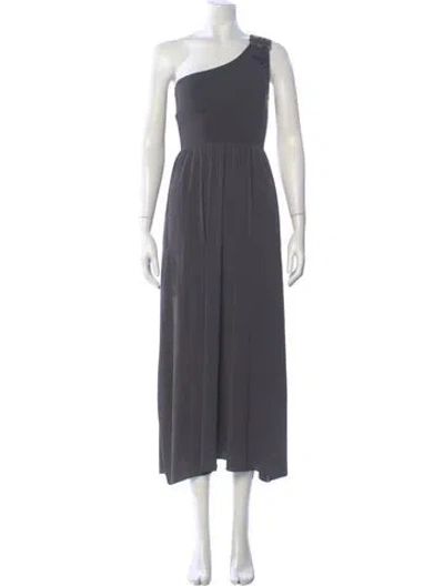 Pre-owned Eres One-shoulder Long Dress In Gray
