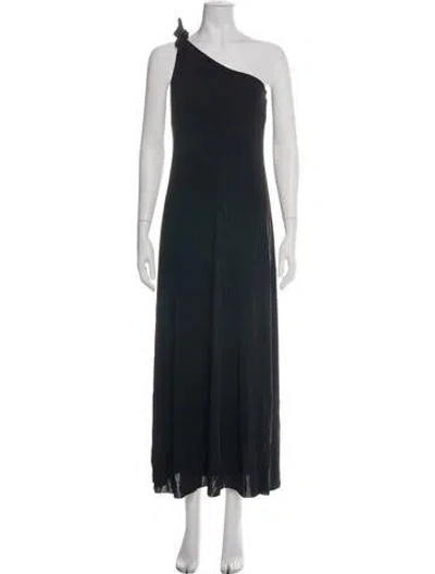 Pre-owned Eres One-shoulder Long Dress In Green