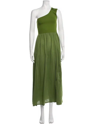 Pre-owned Eres One-shoulder Long Dress In Green