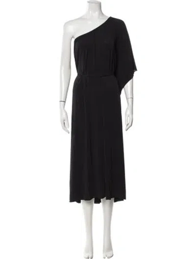 Pre-owned Eres One-shoulder Midi Length Dress In Black