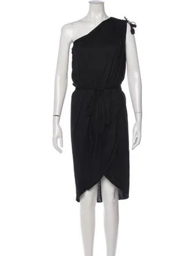 Pre-owned Eres One-shoulder Midi Length Dress In Black