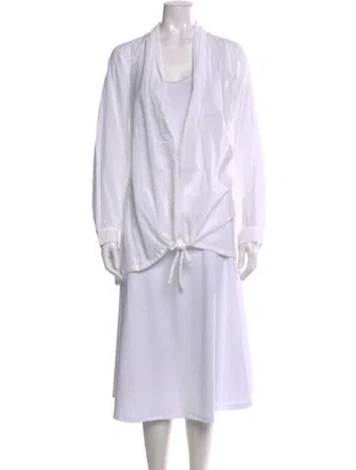 Pre-owned Eres Open Front Long Sleeve Top W/ Tags In White